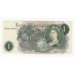 Fforde 1 Pound issued 1967, scarce LAST RUN REPLACEMENT note, serial M42N 095456, (B304, Pick373c)