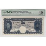 Australia 5 Pounds issued 1949, signed Coombs & Watt, portrait King George VI at left, serial S/3