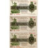 Warren Fisher 10 Shillings (3) issued 25th July 1927, rarer Great Britain and Northern Ireland