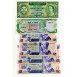 Belize (6), 1 Dollar dated 1st January 1976, first issue, serial A/3 561776, 1 Dollar dated 1st July