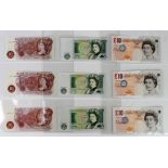 Bank of England (9), a collection of FIRST PREFIX notes in high grade, comprising 10 Pounds