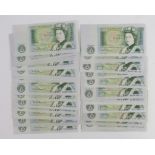 Bank of England (54), Somerset (41) & Page (13) 1 Pound Series D pictorial notes, consecutively