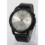 Gents Tissot PRS 516 automatic wristwatch with silver dial and black strap, working when cataogued