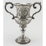 Very attractive Victorian silver two handled prize cup hallmarked GU (George Unite) Birmingham,