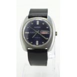 Gents stainless steel cased "Carronade" 25 jewels automatic wristwatch. The blue dial with