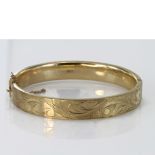 Hallmarked 9ct bangle, weight 13.6g