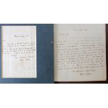 Southey (Robert,1774-1843). Two original manuscript letters signed by Robert Southey, dated 17th