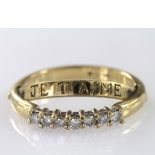 9ct Gold hallmarked seven stone Diamond Ring Je T'aime 0.25ct weight size N weight 3.0g