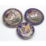 Enamelled coins (3). Crown George III x2 along with a William IV Halfcrown