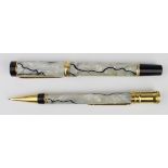 Parker Duofold Mother of Pearl ballpoint pen & pencil set