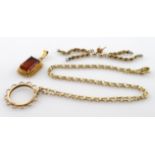 Mixed 9ct Gold Jewellery (3) items weight 11.8g