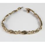 10ct Gold Ladies fancy Bracelet weight 8.3g