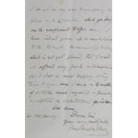 Brown (Ford Madox, 1821-1893). An original three-sided manuscript letter signed by Ford Madox Brown,