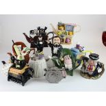 Novelty Teapots. A collection of eleven large novelty teapots, mostly by Cardew Designs, including