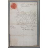 Bradshaw (John, 1602-1659). An original manuscript document signed by John Bradshaw, giving