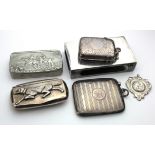 Assortment of mixed silver to include, matchbox holder, hallmarked Birmingham 1912 engraved "copia