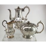 Very attractive Elkington & Co. Victorian three piece silver plated tea set comprising coffee pot,
