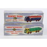 Dinky Empty Boxes: No.934 Leyland Octopus Wagon; Dinky No.942 Foden 14-ton Tanker Regent empty box -