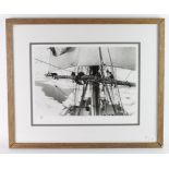 Polar Exploration, 16 x 12" photograph 'On the Main Mast of the Terra Nova', Scotts Expedition 1911,