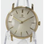 Gents 18ct cased Omega wristwatch circa 1964.The cream dial with gilt baton markers. Watch working