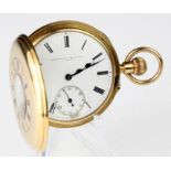 Gents 18ct cased half hunter pocket watch. Hallmarked London 1901. Signed movement by Stockwell &