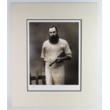 W. G. Grace, 16 x 20" photograph of Grace holding a cricket bat, taken from the original negative,