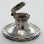 Silver inkwell with weighted base hallmarked Birmingham 1914 weight 2.6oz