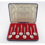 Monarchs of the Century, 1837 - 1937, eight silver teaspoons in original box. Hallmarked CB&S,