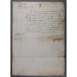 Juxon (William, Bishop of London & Archbishop of Canterbury, 1582-1663). An original manuscript