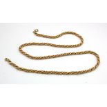 9ct Gold hallmarked Rope Chain 18" length weight 8.7g