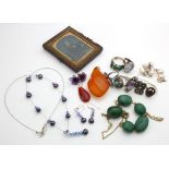 Mixed lot of Silver Jewellery including Pearl drop earrings, rings etc along with an assortment of