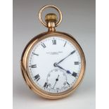 Gents 9ct open face pocket watch by Thomas Russell & Son. Hallmarked Chester 1923. Total weight 85g.