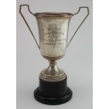 Silver Appentice Trophy, hallmarked 'Birmingham 1978' (rubbed), engraved to side 'W. J. Fox