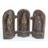 Bronze of the Sanxing (The Three Stars), comprising three hinged sections depicting Fu, Lu & Shou,