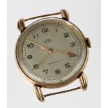 Gents 9ct case Trebex wristwatch, circa 1948. Presentationally engraved on the back. Working when