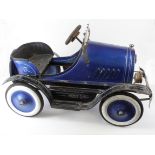 Childs blue Classic pedal car, in the style of a Model T motor car (sold as seen)