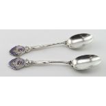 Masonic silver spoons (2) Lord Desborough Lodge, hallmarked T&S, Birm, 1923. Weighs 1.25oz approx.