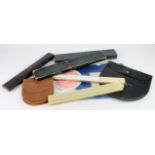 Fowlers 'Magnum' long scale calculator in leather pouch, together with a quantity of other