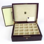 Aspinal of London leather ring two tier jewellery box, key present, width 29cm, depth 23cm, height