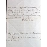 Fry (Elizabeth, 1780-1845). An original two-sided manuscript letter signed by Elizabeth Fry,