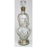 Irish interest. Charles Stewart Parnell 19th c. figural glass decanter marked "Parnell" on the base,