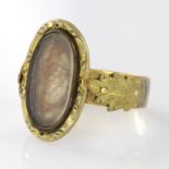 9ct Gold Hair filled Memorial Ring size U weight 3.6g