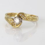 18ct Gold hallmarked Diamond set Ring size I weight 3.9g