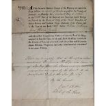 Somerset interest. An original printed / manuscript Transportation order signed by Edward Coles (
