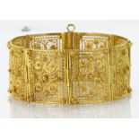 Yellow Gold Ladies Filigree Bracelet tests as 18ct weight 49.5g