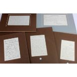 Poets. A group of five manuscript documents, each signed by poets, consisting Thomas Moore (1779-