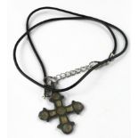 Viking Enamelled Cross Pedant, ca. 1200 AD, cast cruciform pendant with numeroud sections applied