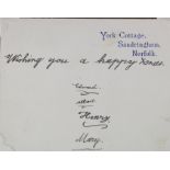 Royalty interest. An original manuscript slip of paper signed by four members of Royalty during
