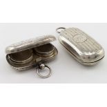 Two silver double sovereign cases, both a bit damaged, hallmarked Birmingham, 1912 & 1913. Weight of