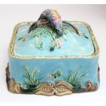 Majolica sardine dish (possibly by George Jones), circa 19th Century, height 11.5cm, width 17.5cm,